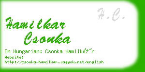 hamilkar csonka business card
